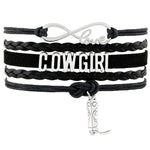 Load image into Gallery viewer, Country Boy Girl Cowboy Cowgirl Hat Boots Infinity Charm Bracelets Handmade Adjustable Jewelry Women Men Gift
