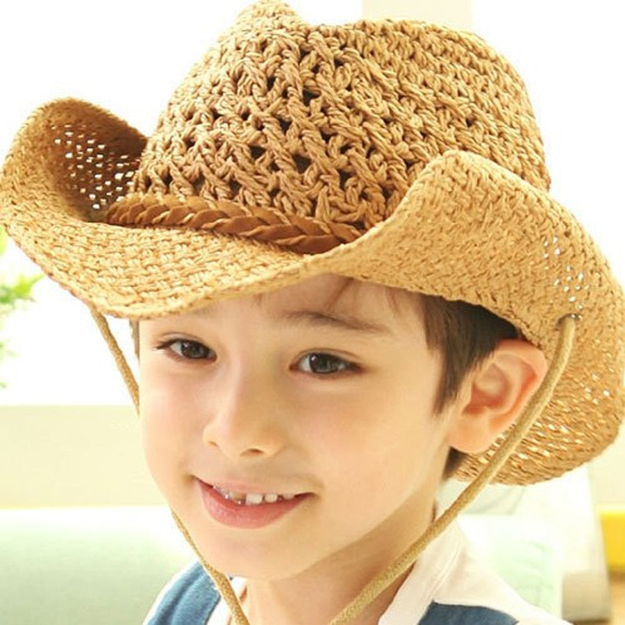 2020 new arriver 2 3 4 5 6 7Y kids cowboy hat Summer travel sun hat boy's straw cap beach hat for kids children hat cap for boys