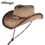 Load image into Gallery viewer, High Quality Western Cowboy Hat Men Women 2021 Faux Leather Cappello Classics Dad chapeau homme  Vaquero cowboy Vintage Cap
